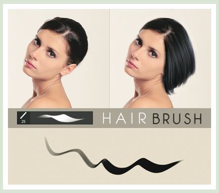 Hair brush photoshop add-ons to create hair and fur