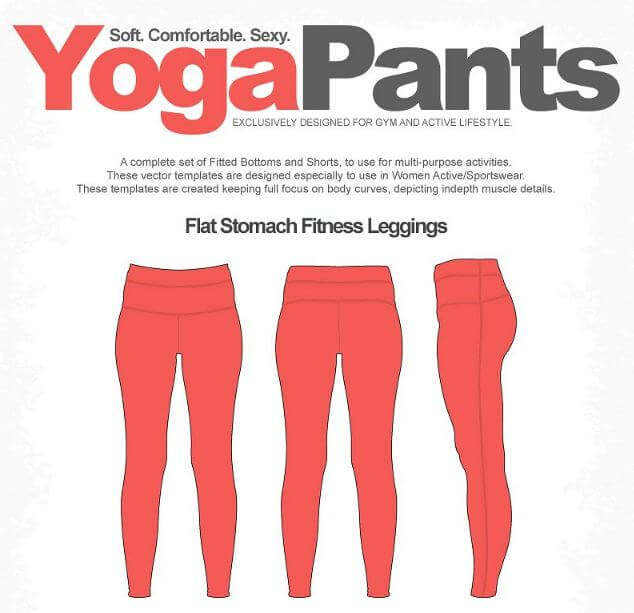 yoga pants vector files
