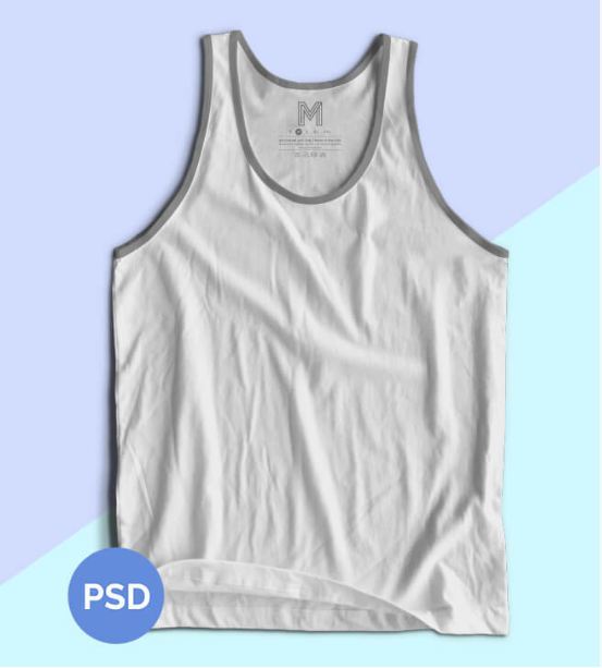 Photoshop Men's Ribbed Tank Top Templates Pack by Go Media