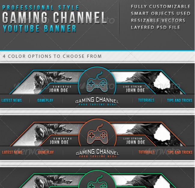 Premium PSD  Modern gaming  banner template