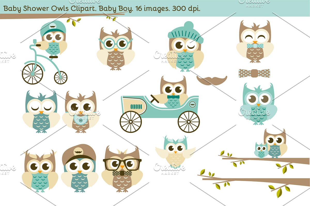 baby shower owl clipart school
