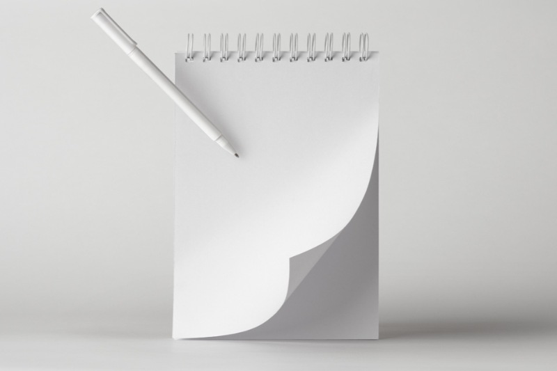 Notepad Set with Writing and Drafting Supplies Mockup Stock Template
