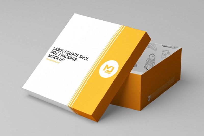 Download 23 Shoe Box Mockup Design Templates Square More Texty Cafe